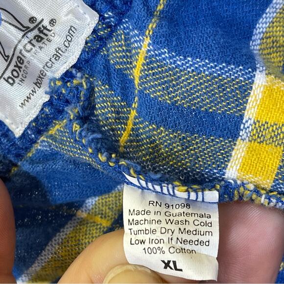 Boxercraft, Blue and Yellow Plaid Flannel Pants. Paw Prints on the butt. Size XL - Picture 6 of 6